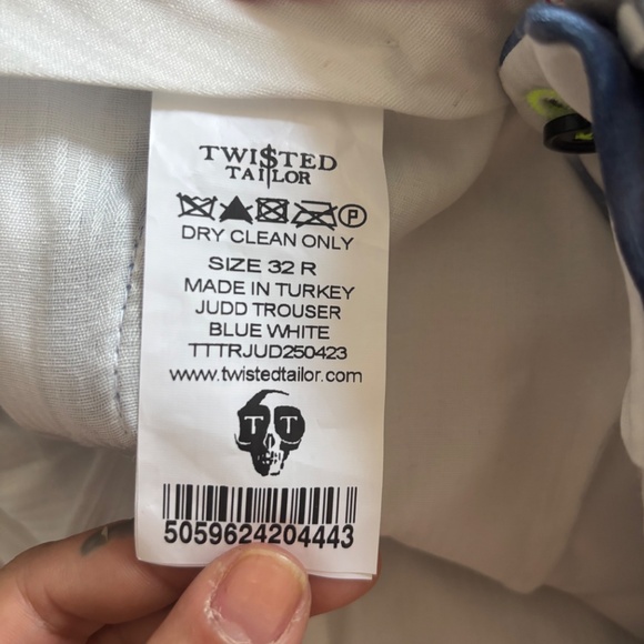 Twisted Tailor Blue and White Velvet Suit - Picture 5 of 6